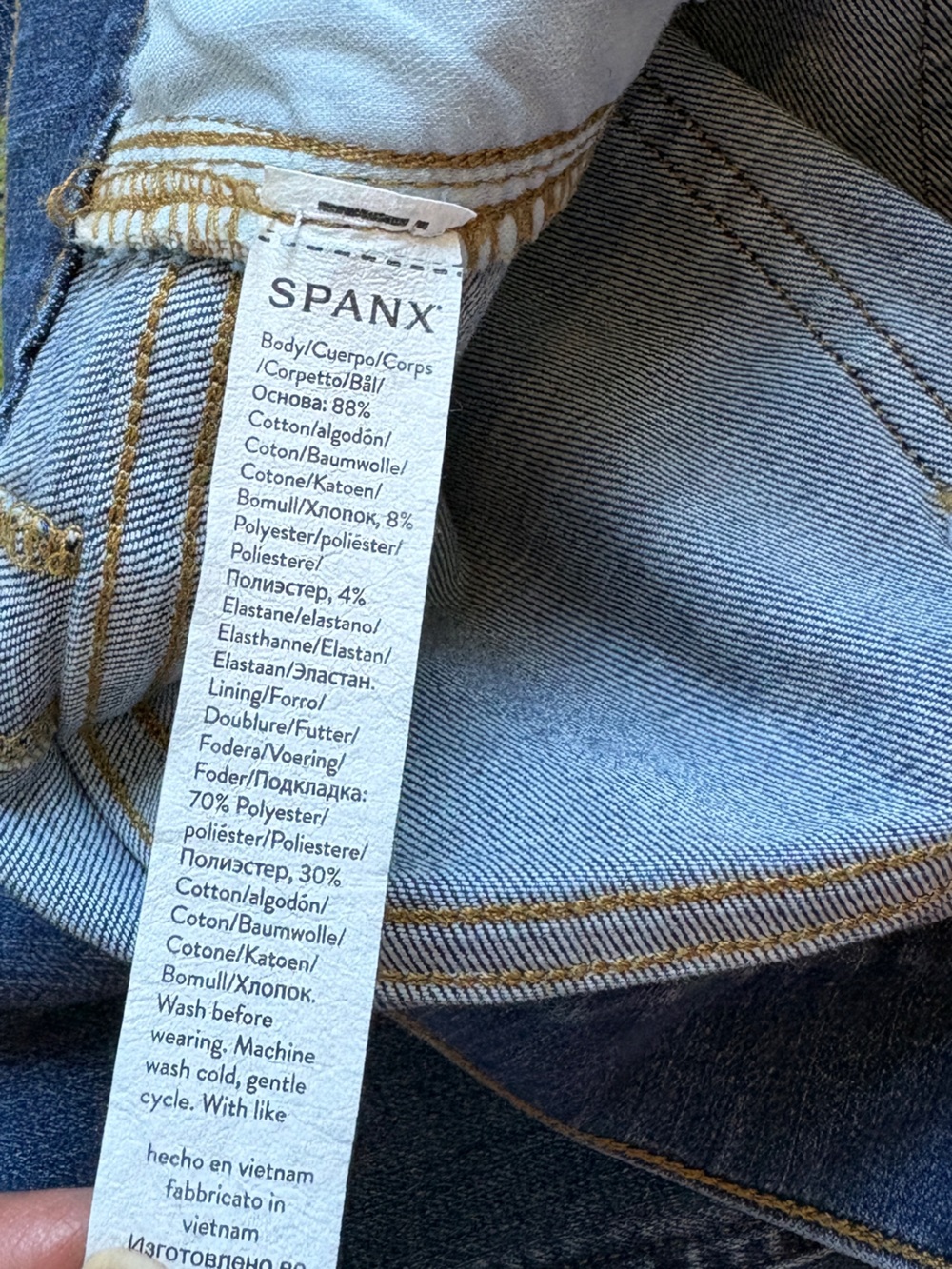 SPANX Shape Everywear Cropped Wide Leg Patch Pocket Jeans Size Medium Casual - Picture 8 of 12